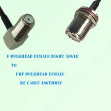 F Bulkhead Female Right Angle to UHF Bulkhead Female RF Cable Assembly