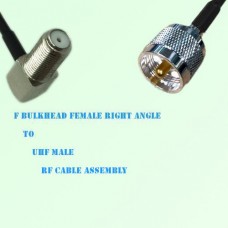 F Bulkhead Female Right Angle to UHF Male RF Cable Assembly