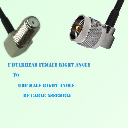 F Bulkhead Female R/A to UHF Male R/A RF Cable Assembly