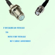 F Bulkhead Female to Mini UHF Female RF Cable Assembly