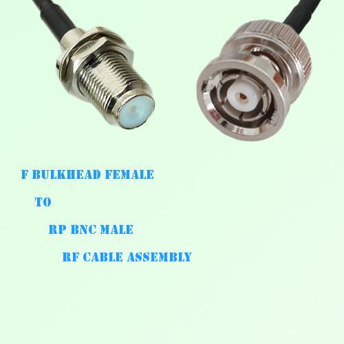 F Bulkhead Female to RP BNC Male RF Cable Assembly