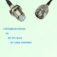 F Bulkhead Female to RP TNC Male RF Cable Assembly