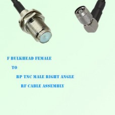 F Bulkhead Female to RP TNC Male Right Angle RF Cable Assembly