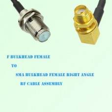 F Bulkhead Female to SMA Bulkhead Female Right Angle RF Cable Assembly
