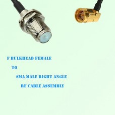 F Bulkhead Female to SMA Male Right Angle RF Cable Assembly