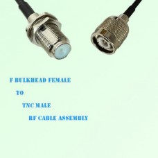 F Bulkhead Female to TNC Male RF Cable Assembly