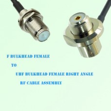 F Bulkhead Female to UHF Bulkhead Female Right Angle RF Cable Assembly