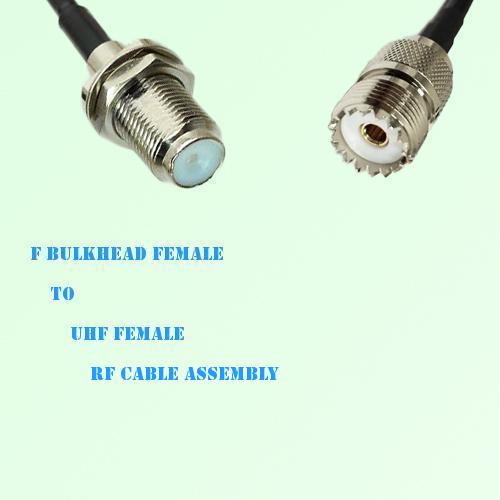 F Bulkhead Female to UHF Female RF Cable Assembly