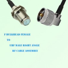 F Bulkhead Female to UHF Male Right Angle RF Cable Assembly