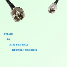 F Male to Mini UHF Male RF Cable Assembly