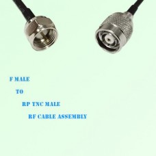 F Male to RP TNC Male RF Cable Assembly