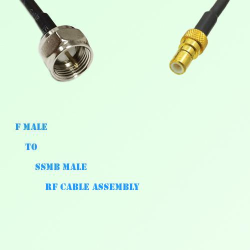 F Male to SSMB Male RF Cable Assembly