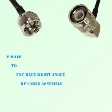 F Male to TNC Male Right Angle RF Cable Assembly