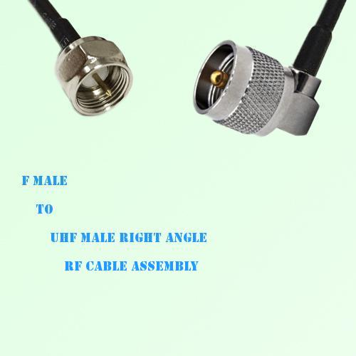 F Male to UHF Male Right Angle RF Cable Assembly