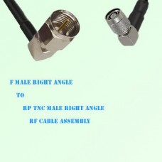 F Male Right Angle to RP TNC Male Right Angle RF Cable Assembly