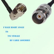 F Male Right Angle to TNC Female RF Cable Assembly