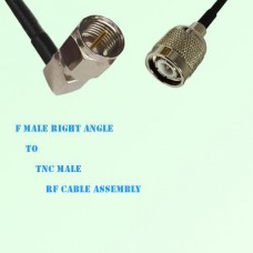 F Male Right Angle to TNC Male RF Cable Assembly