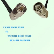 F Male Right Angle to TNC Male Right Angle RF Cable Assembly