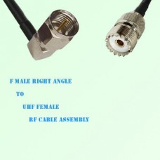 F Male Right Angle to UHF Female RF Cable Assembly