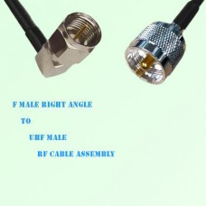 F Male Right Angle to UHF Male RF Cable Assembly