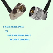 F Male Right Angle to UHF Male Right Angle RF Cable Assembly