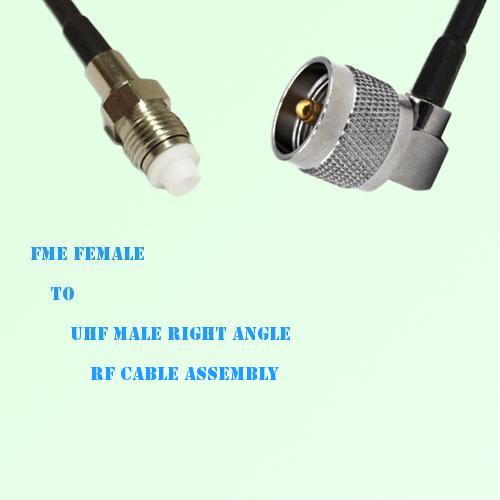 FME Female to UHF Male Right Angle RF Cable Assembly