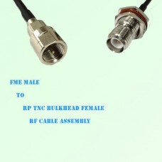 FME Male to RP TNC Bulkhead Female RF Cable Assembly