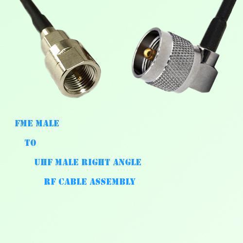 FME Male to UHF Male Right Angle RF Cable Assembly