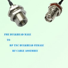 FME Bulkhead Male to RP TNC Bulkhead Female RF Cable Assembly