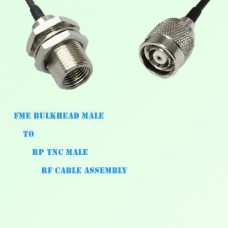 FME Bulkhead Male to RP TNC Male RF Cable Assembly