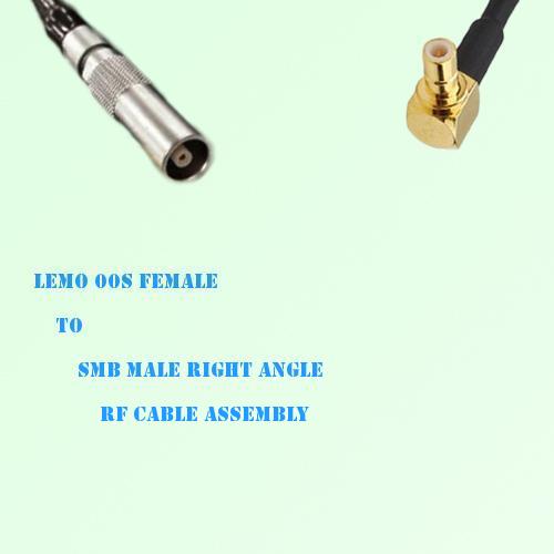 Lemo FFA 00S Female to SMB Male Right Angle RF Cable Assembly