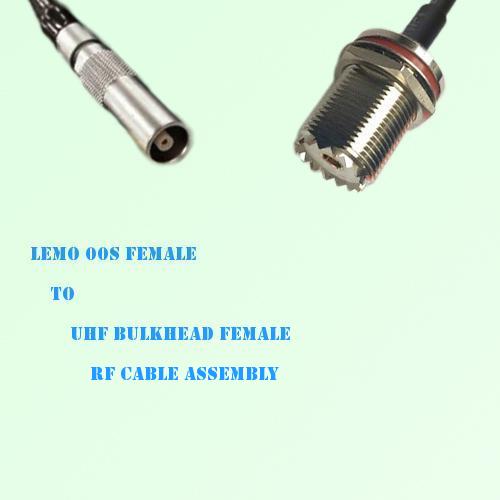 Lemo FFA 00S Female to UHF Bulkhead Female RF Cable Assembly