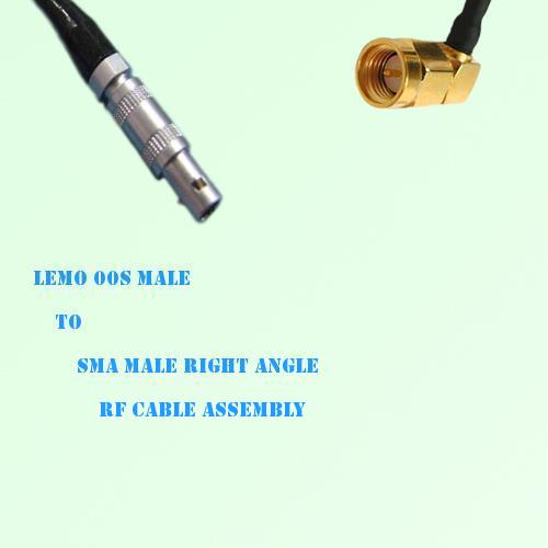 Lemo FFA 00S Male to SMA Male Right Angle RF Cable Assembly