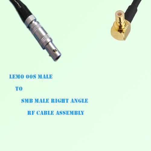 Lemo FFA 00S Male to SMB Male Right Angle RF Cable Assembly
