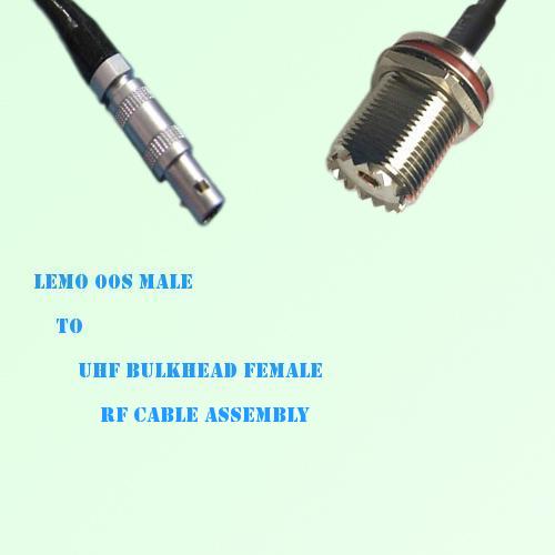 Lemo FFA 00S Male to UHF Bulkhead Female RF Cable Assembly