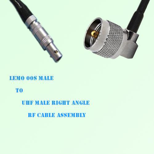 Lemo FFA 00S Male to UHF Male Right Angle RF Cable Assembly