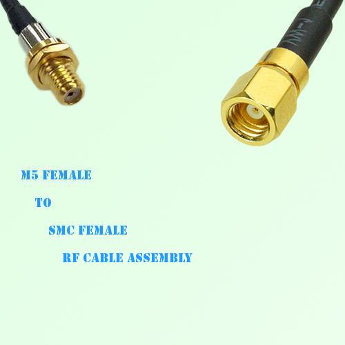 Microdot 10-32 M5 Female to SMC Female RF Cable Assembly