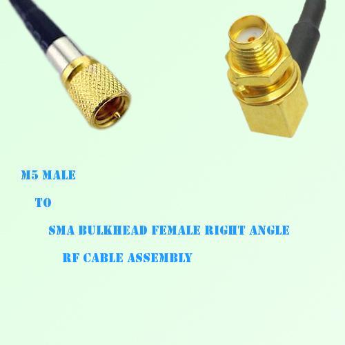 Microdot 10-32 M5 Male to SMA Bulkhead Female R/A RF Cable Assembly