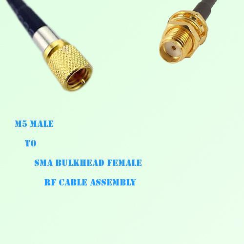 Microdot 10-32 M5 Male to SMA Bulkhead Female RF Cable Assembly