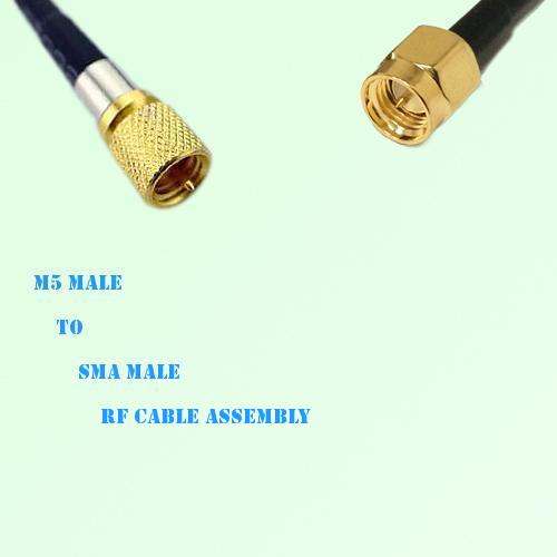 Microdot 10-32 M5 Male to SMA Male RF Cable Assembly