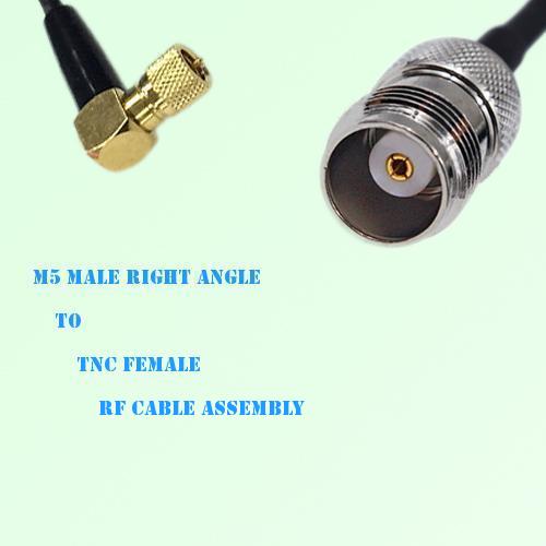 Microdot 10-32 M5 Male Right Angle to TNC Female RF Cable Assembly