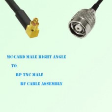 MC-Card Male Right Angle to RP TNC Male RF Cable Assembly