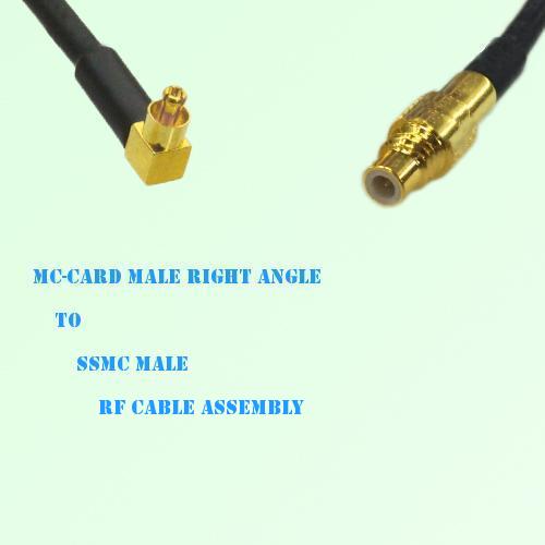 MC-Card Male Right Angle to SSMC Male RF Cable Assembly
