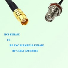 MCX Female to RP TNC Bulkhead Female RF Cable Assembly