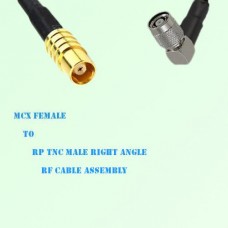 MCX Female to RP TNC Male Right Angle RF Cable Assembly