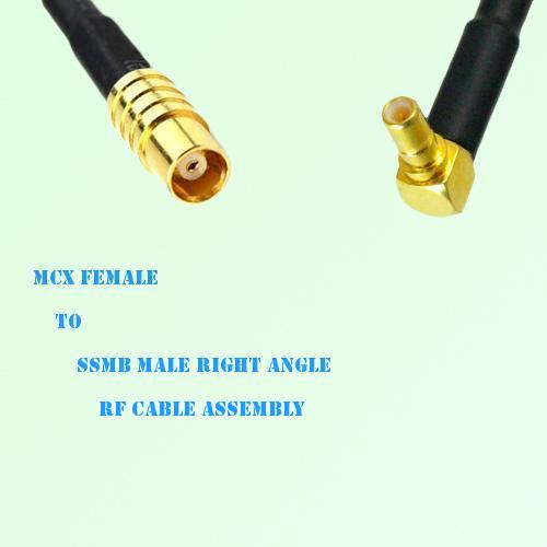 MCX Female to SSMB Male Right Angle RF Cable Assembly