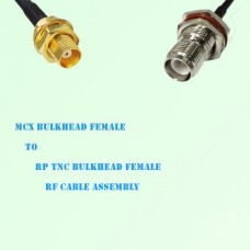 MCX Bulkhead Female to RP TNC Bulkhead Female RF Cable Assembly