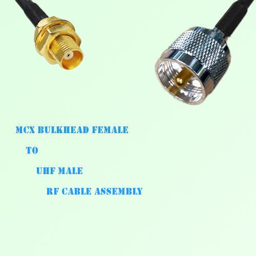 MCX Bulkhead Female to UHF Male RF Cable Assembly
