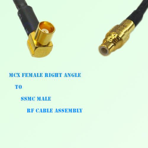 MCX Female Right Angle to SSMC Male RF Cable Assembly