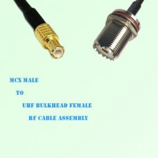 MCX Male to UHF Bulkhead Female RF Cable Assembly